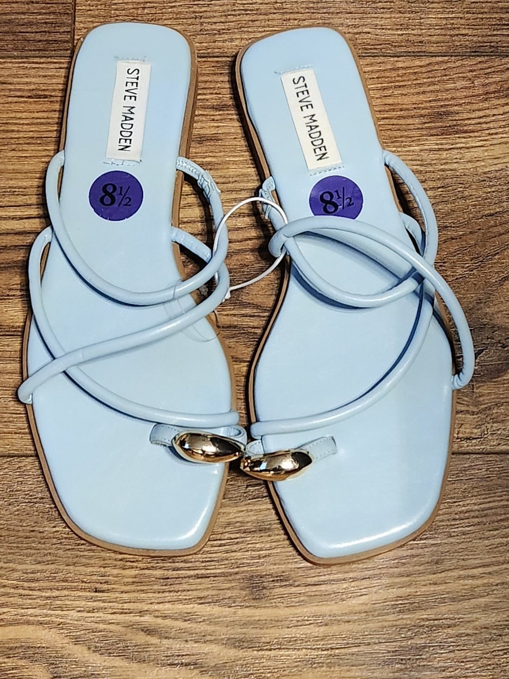 Steve Madden Light Blue Strappy Toe-Ring Sandals
